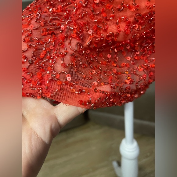 NWT Retrofete Mich Sequin Mini Dress Peach Coral Ombrè Sz L Sexy Cocktail Party - Picture 6 of 16